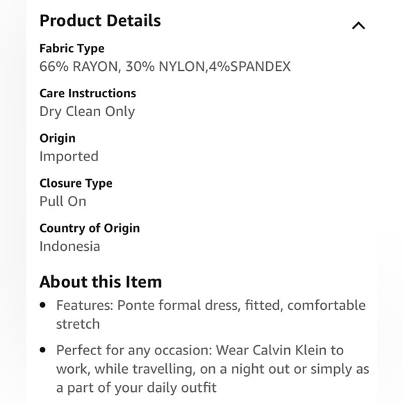 Calvin Klein Women's Black Ponte Formal Fitted Dress, Size 6 - Picture 11 of 12